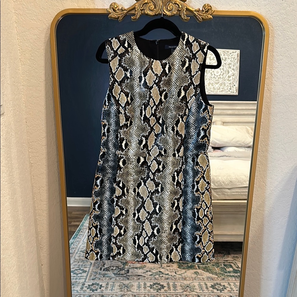 Snakeskin Print Sleeveless Dress